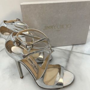 Jimmy Choo Lance Silver Metallic Sandals (sz 36)